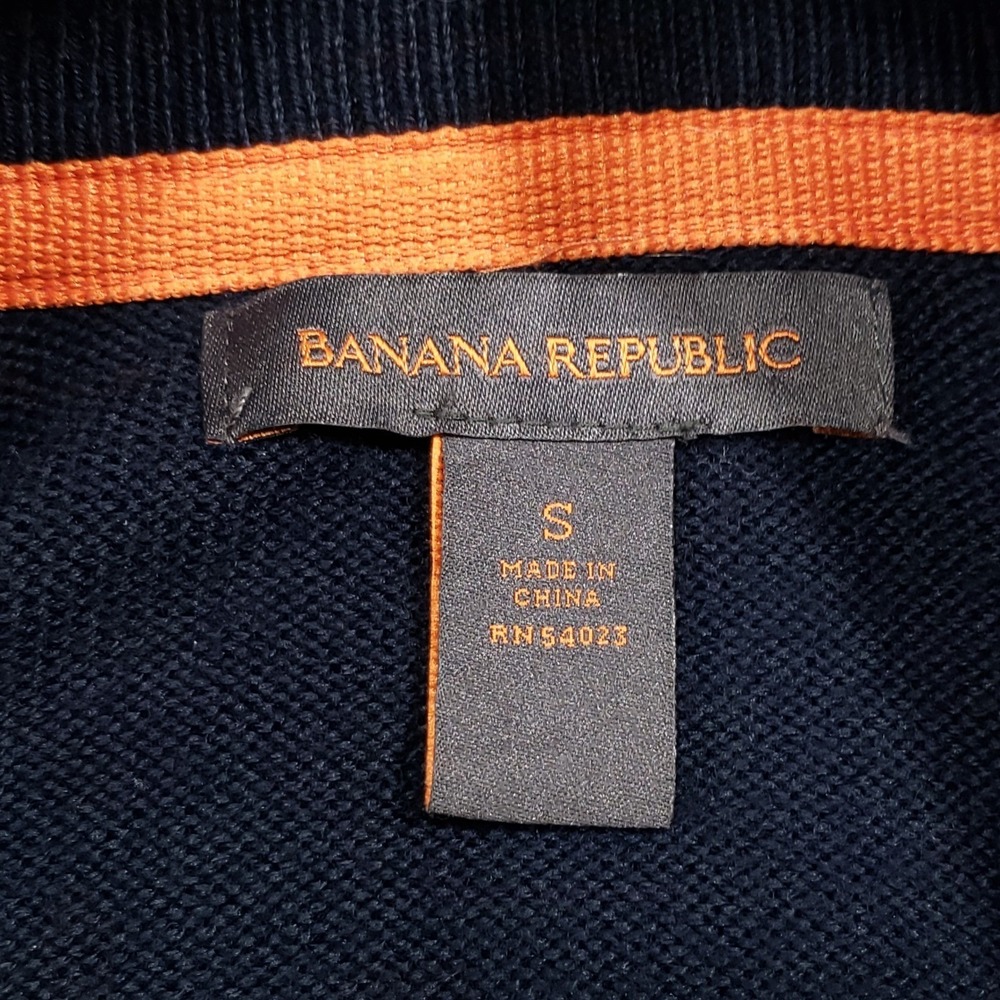 Banana Republic Quilted Merino Wool Jacket Men's Small Navy Blue Full Zip Bomber - Picture 7 of 12